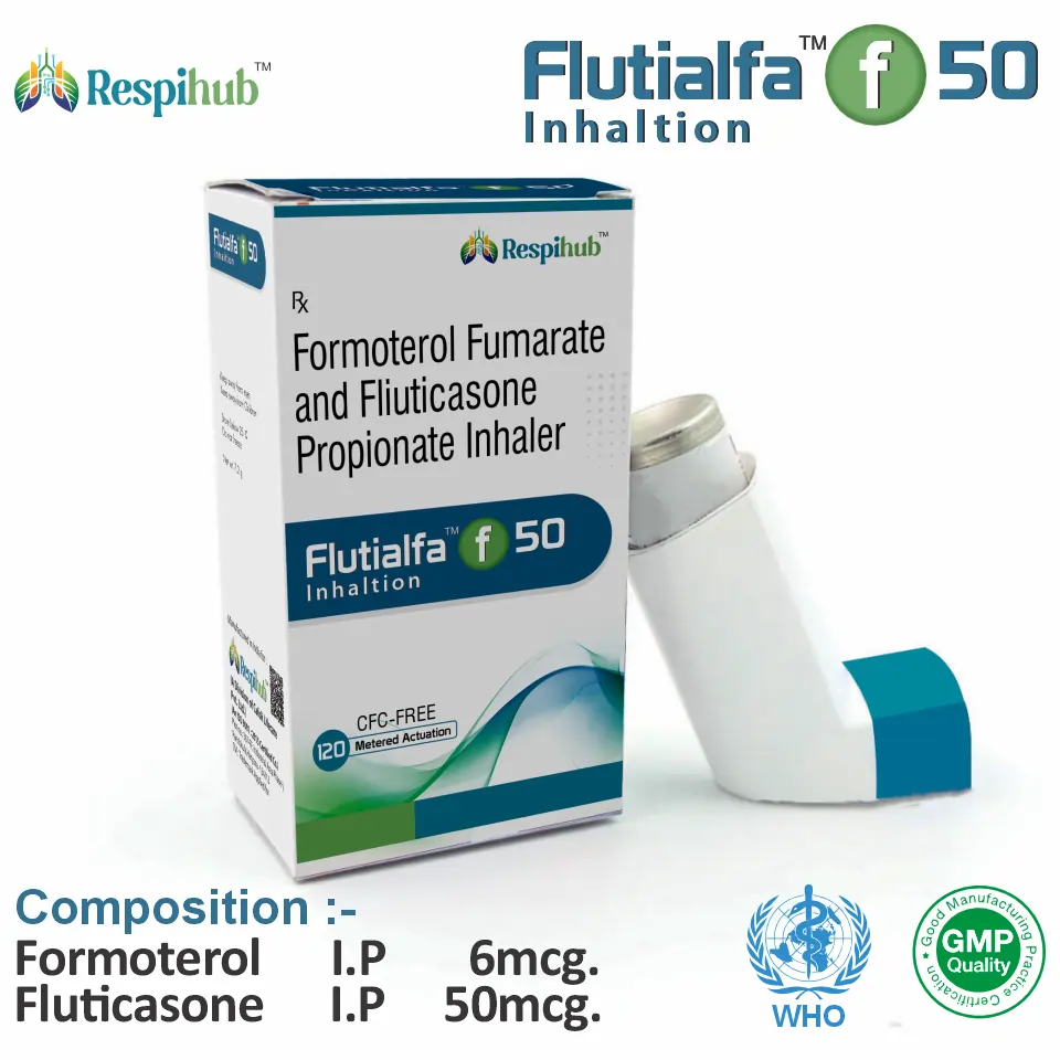 Formoterol 6mcg + Fluticasone Propionate 50mcg at the best price in PCD Pharma Franchise for asthma & COPD maintenance therapy.